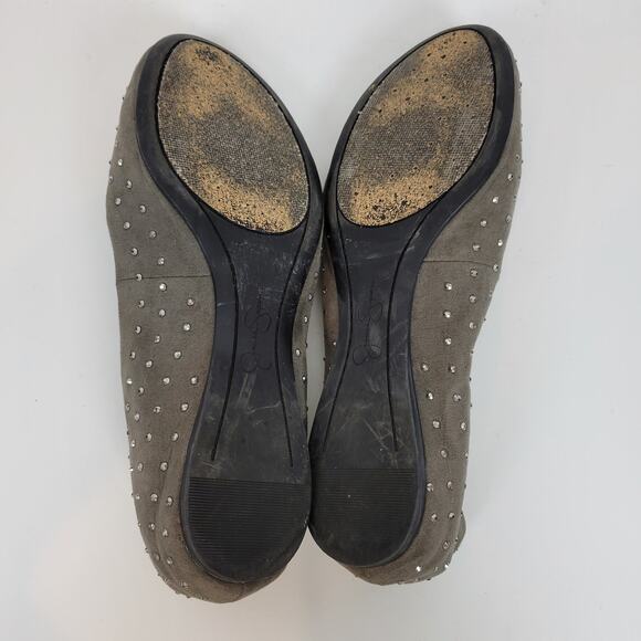 Jessica Simpson Womens Shoes Size 6.5 Gray Suede Studded Slip On Ballet Flats - Picture 10 of 10